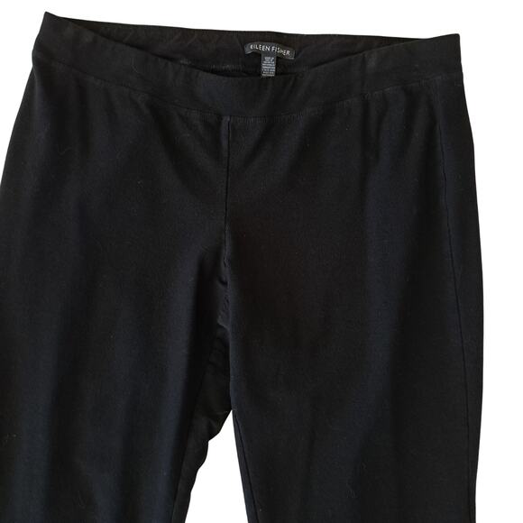 EILEEN FISHER Black System Washable Stretch Crepe Slim Ankle Pant Size Small - Picture 6 of 9
